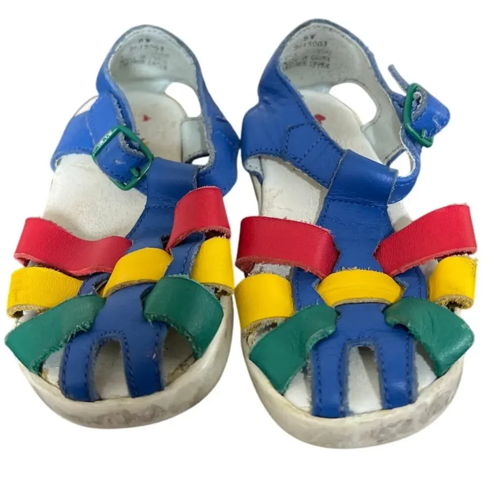 Vintage Munchkin Colorblock Multicolor Sandals Size 8 Women's - Picture 2 of 6